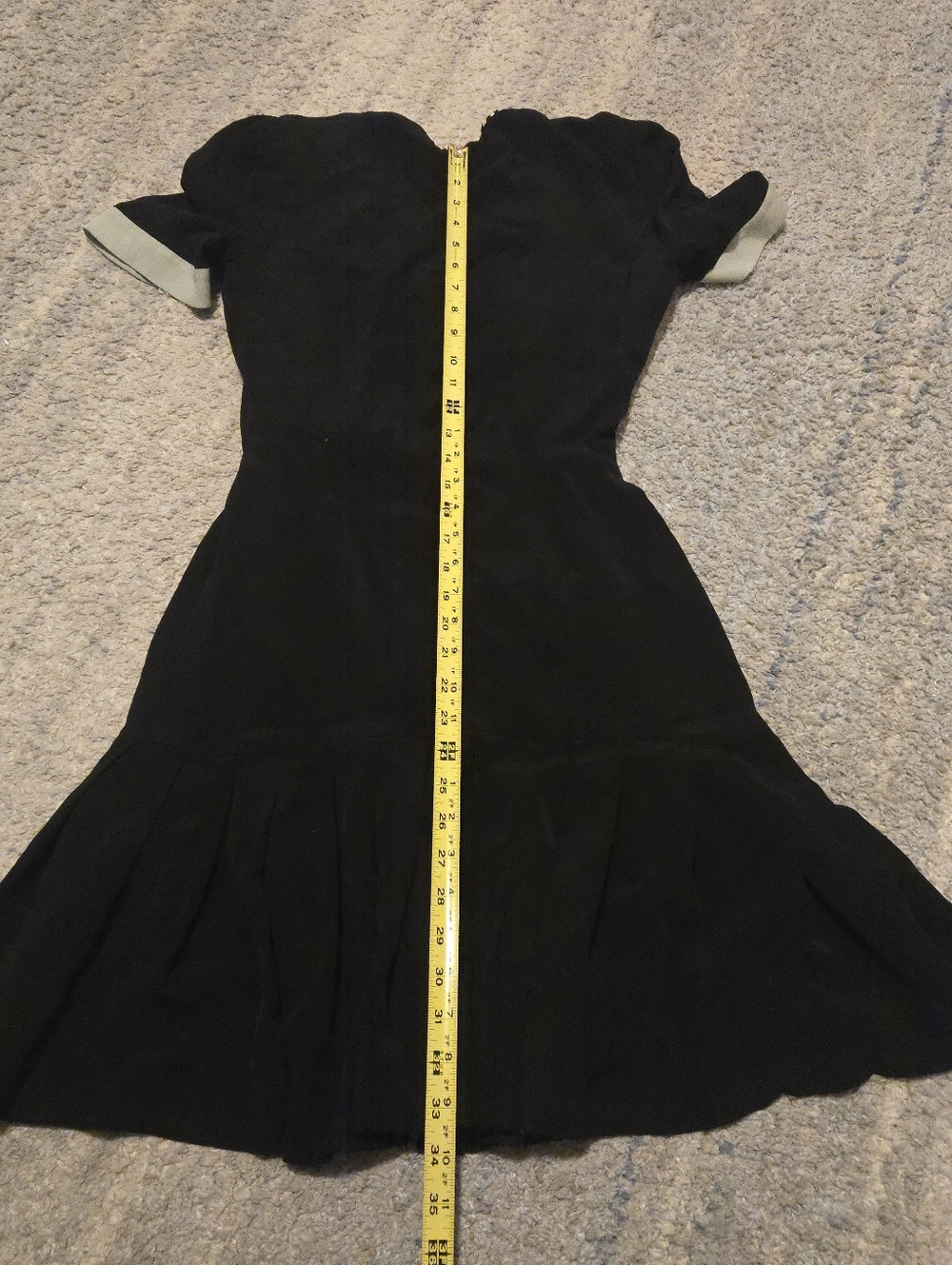 Rare Vintage Escada Black Short Sleeve Mini Dress White Contrast Trim Sz 34 - Picture 10 of 10